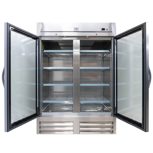 Kelvinator 54" Two-Section Reach-In Refrigerator – Glass Doors, 49 cu.ft. - Industry Kitchen Supply