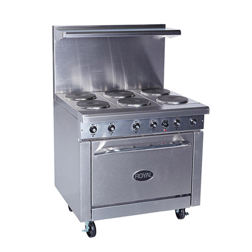 Royal RRE-4GT12 Electric Range with 12″ Griddle – 4 Burners, 36", 208V/240V - Industry Kitchen Supply