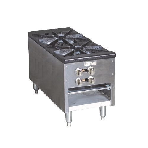 Royal RSP-18D-24 Gas Double Burner Stock Pot Range – 18", 180,000 BTU - Industry Kitchen Supply