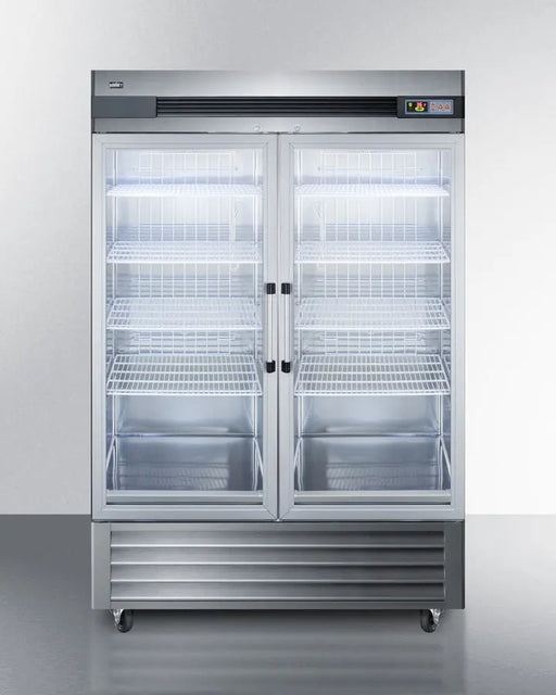 Summit SCR49SSG Commercial Glass Door Refrigerator – 49 cu.ft., Stainless Steel - Industry Kitchen Supply