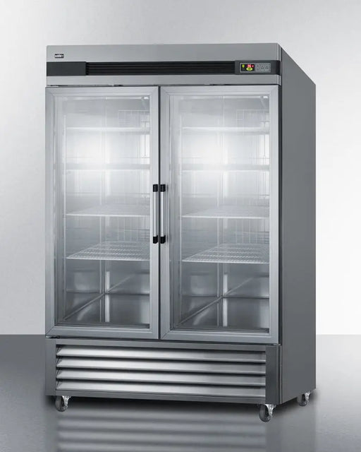 Summit SCR49SSG Commercial Glass Door Refrigerator – 49 cu.ft., Stainless Steel - Industry Kitchen Supply