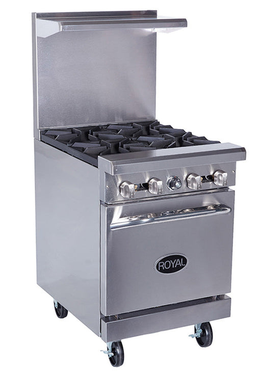 Royal RR-4 Gas Range – 24" 4-Burner with Standard Oven, 147,000 BTU - Industry Kitchen Supply